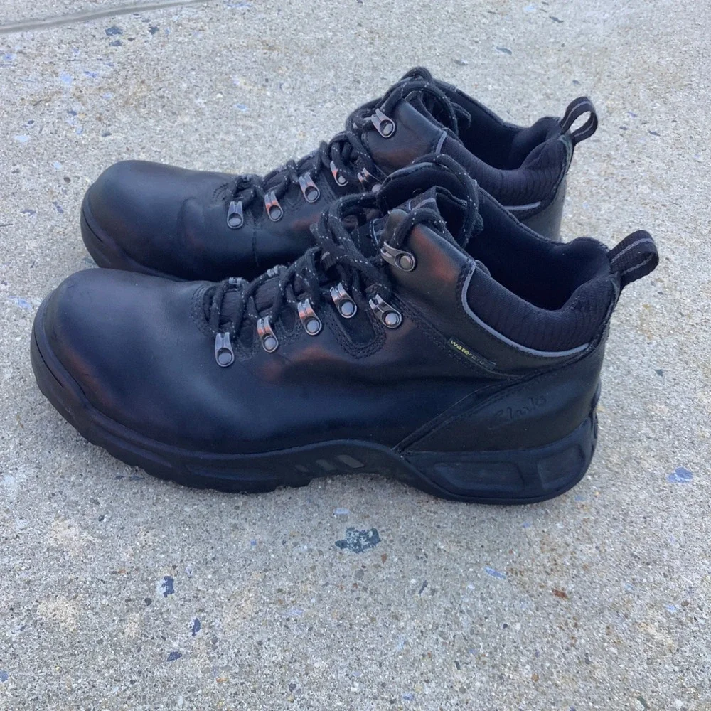 Clarks Mens Waterproof Black Leather Hiking Work Boots Size 10M 23387